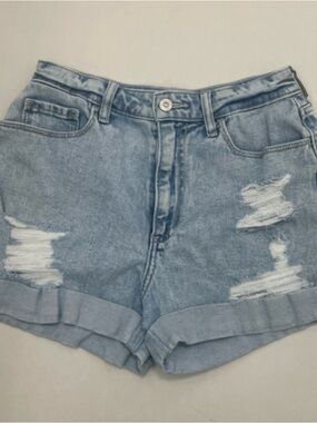 Hollister Light Blue Distressed Cuffed Jean Shorts - Women’s size 5